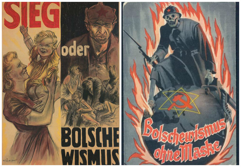 Немецкие антикоммунистические и антисоветские плакаты времен  ВОВ