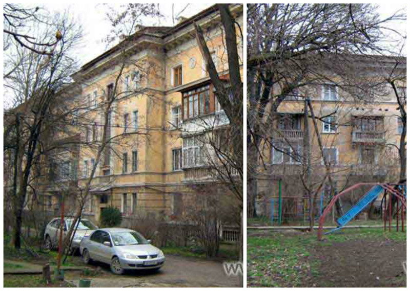 Дом построенный для командного состава Красной армии, на улице Севастопольской. Сам дом и двор вокруг него стоит на старом кладбище, а фундамент дома выстроен из могильных плит.