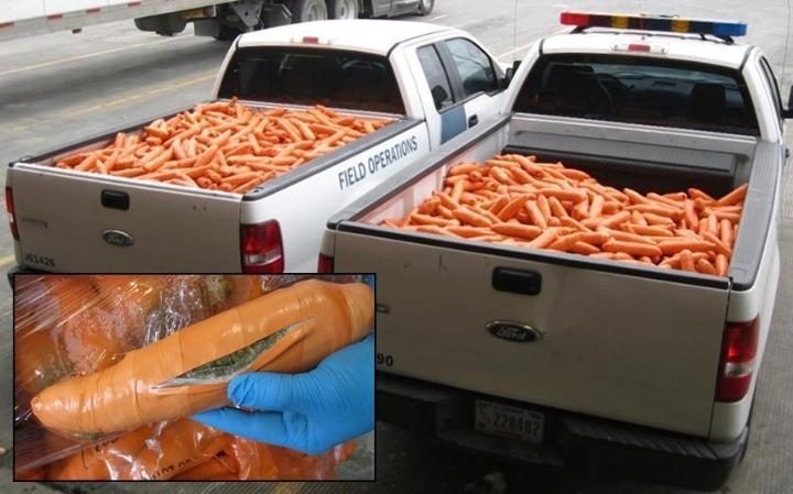Марихуана, которую пытались ввезти из Мексики в США, была спрятана внутри моркови
