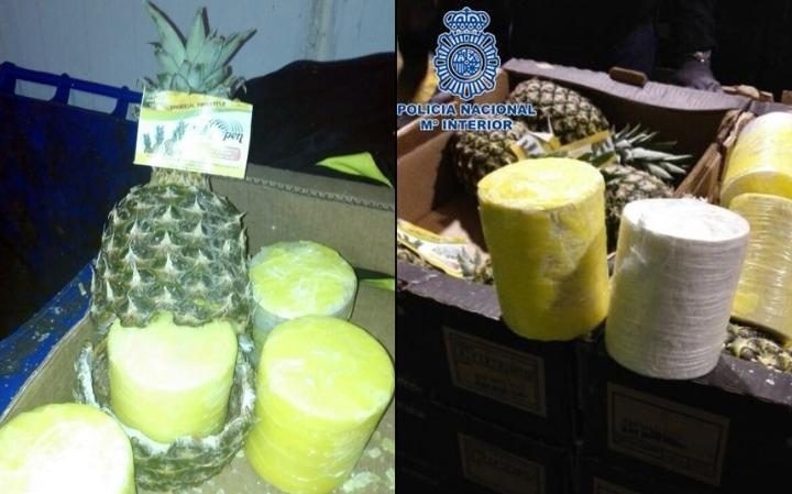 Полиция Испании обнаружила 200 кг кокаина в ананасах 
