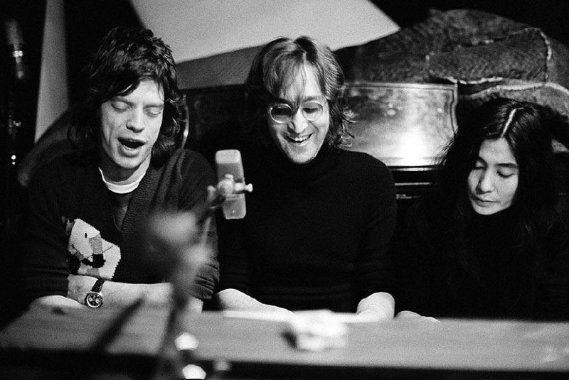 Мик Джаггер, Джон Леннон и Йоко Оно, 1972.