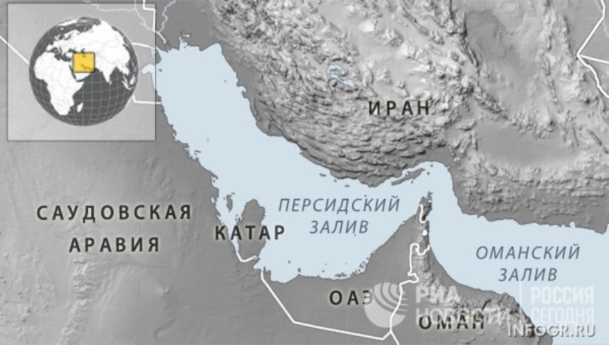 Географическая карта персидского залива