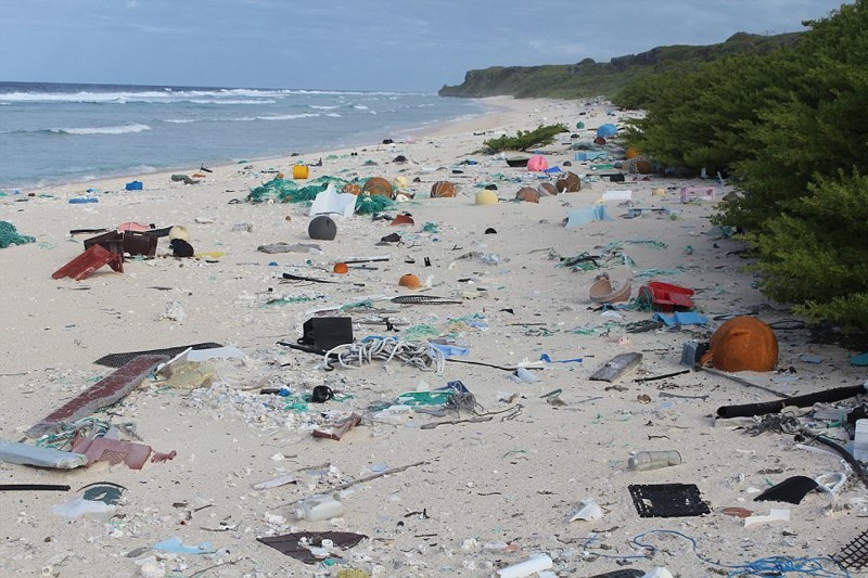 Каждый день к берегам острова прибивает новые партии мусора, и каждую неделю специалисты очищают его поверхность от тонн загрязнений. 