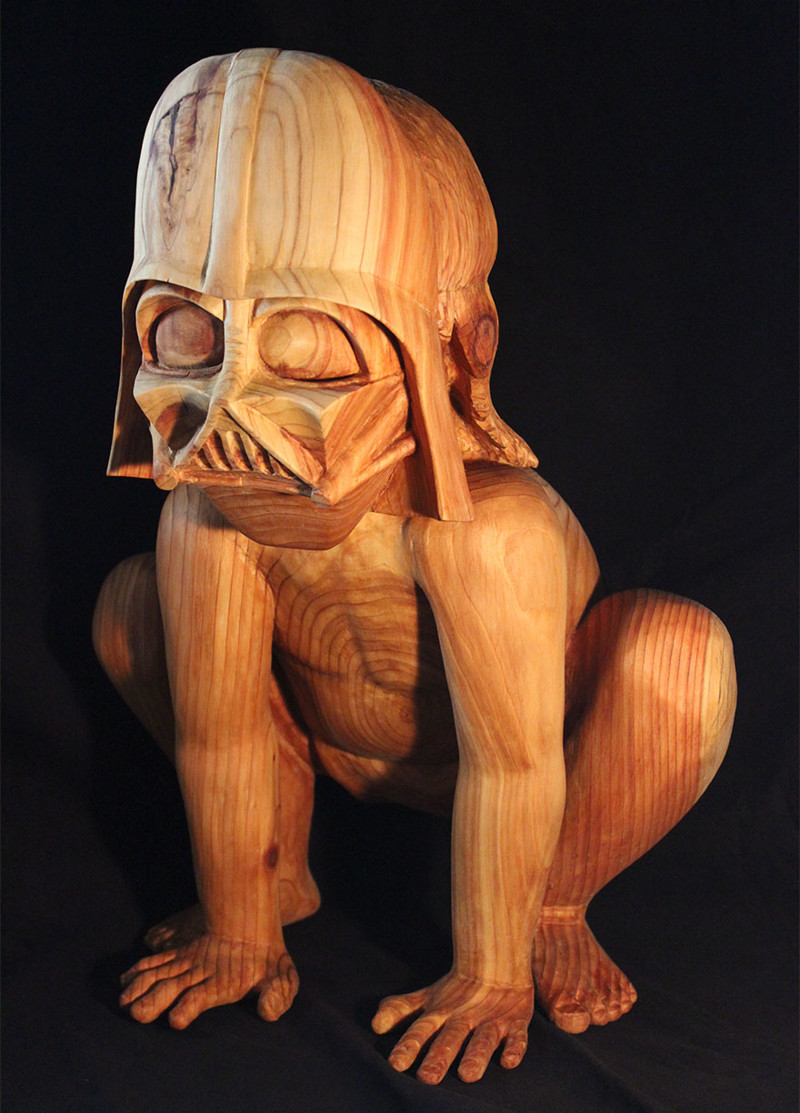 Деревянная скульптура "Дарт Вейдер - дошколёнок"
