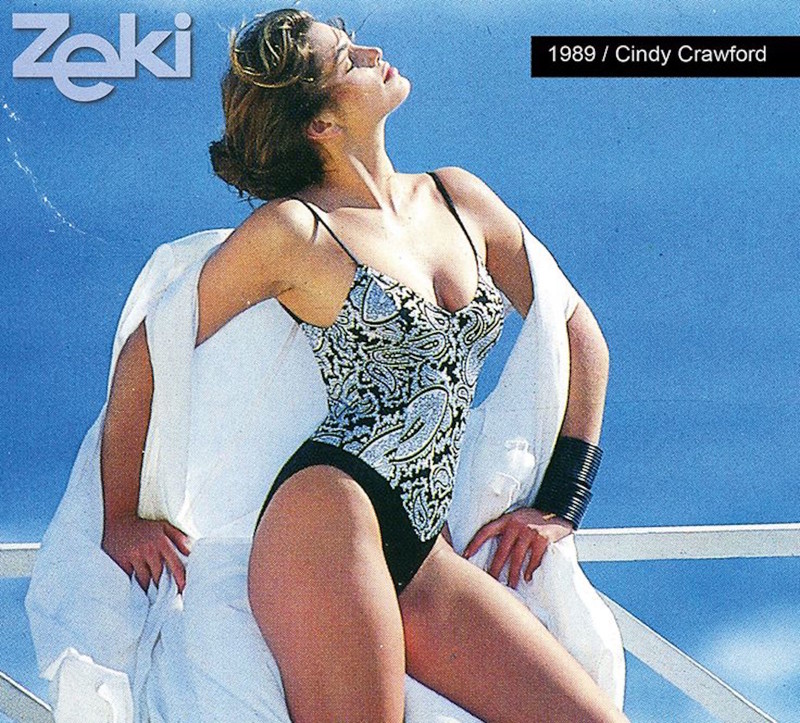Синди Кроуфорд в рекламе купальников, 1989 год