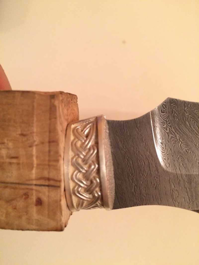 Нож своими руками (дамасская сталь, карельская береза, серебро)