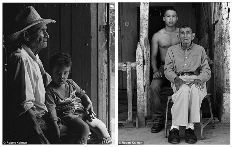 Слева - Хуан Гарсия и его правнук Элджин, 1990 г. Справа - они же 20 лет спустя 