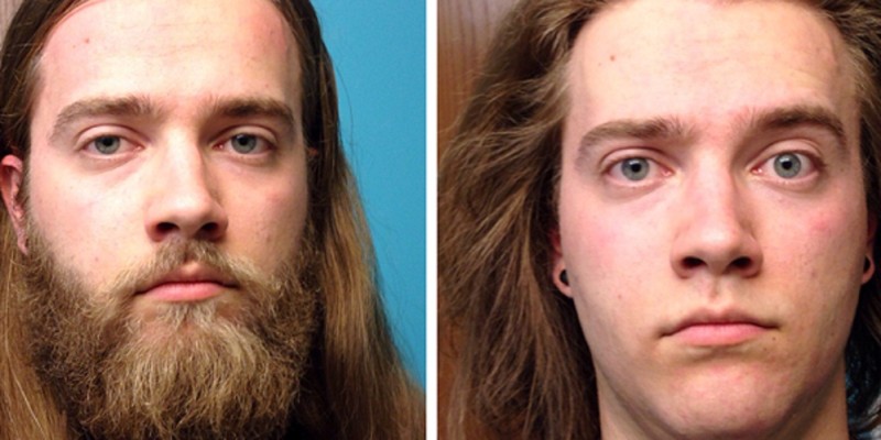 Мужчина до и после того как побрился