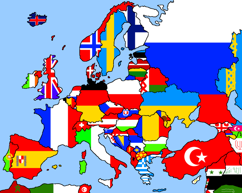 Это не она. Это просто карта Европы, составленная из флагов государств