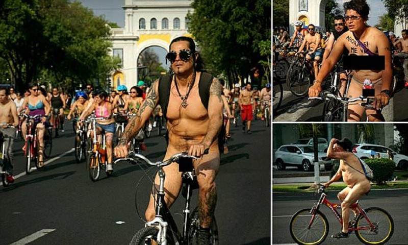 Голые велосипедисты добрались до Мексики!