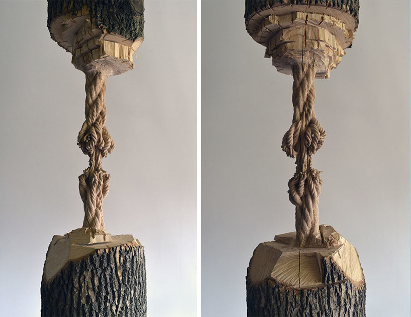Невероятная скульптура из огромного ствола дерева