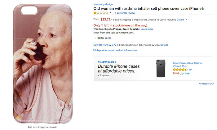 Пожилая женщина с ингалятором от астмы, чехол для iPhone 6