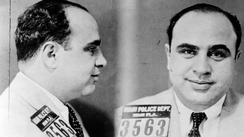 Снимок Аль Капоне, пойманного полицией Майами, 1931