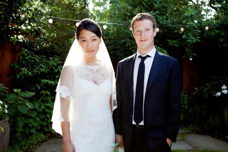 ​Присцилла и Цукерберг в день свадьбы. Фото из личного архива на Фейсбуке