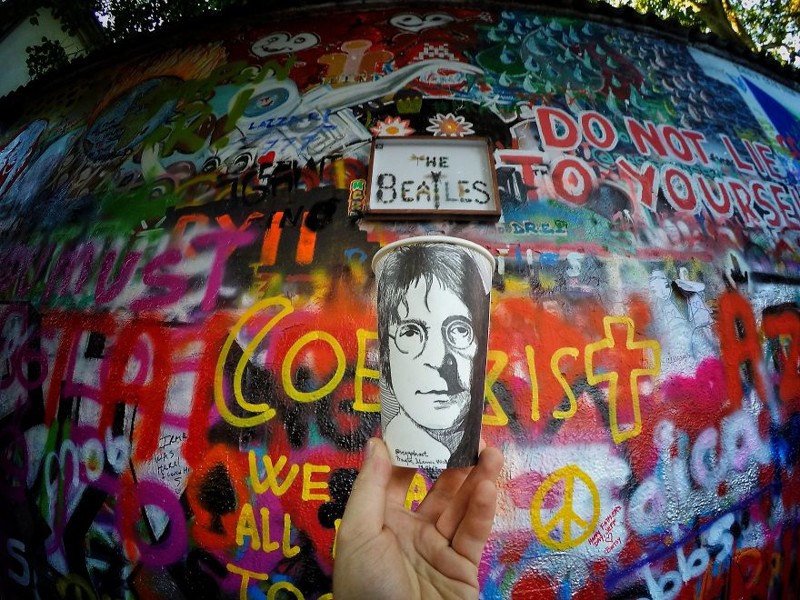 Портрет Джона Леннона. Прага, Чехия