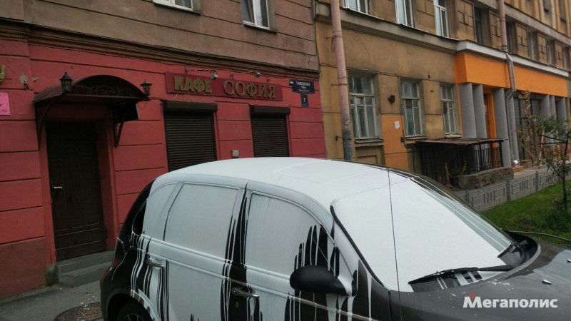 В СПб вандалы облили автомобиль белой краской