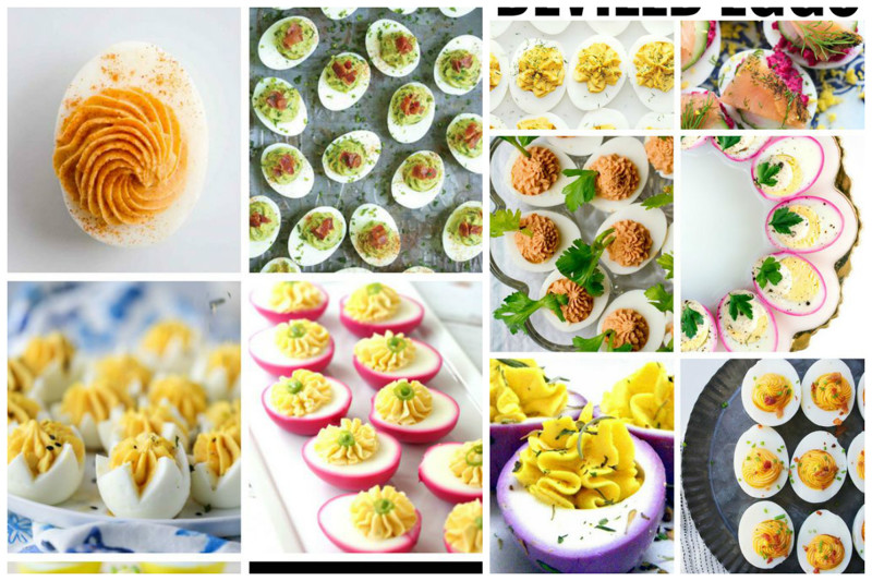Фаршированные яйца - вот уж где простор для фантазии - желток с овощами, паштетом,  сыром и т.д.