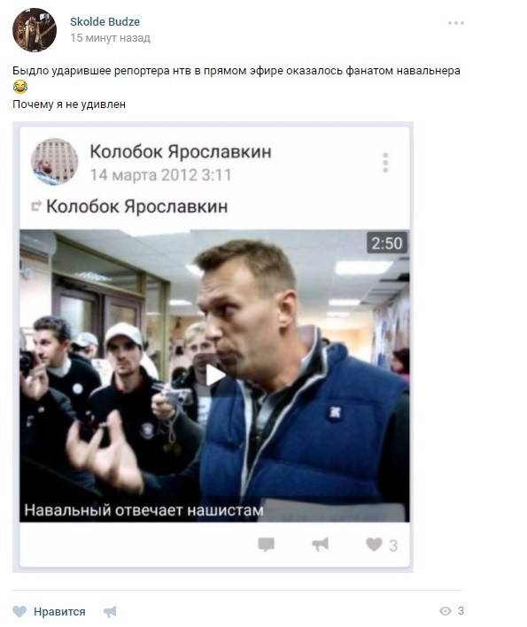 Расплескалась синева: реакция соцсетей на избиение журналиста НТВ в Парке Горького