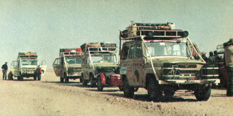 Автопробег по пустыне Сахара. Фото из журнала QUATTRORUOTE 1975 г