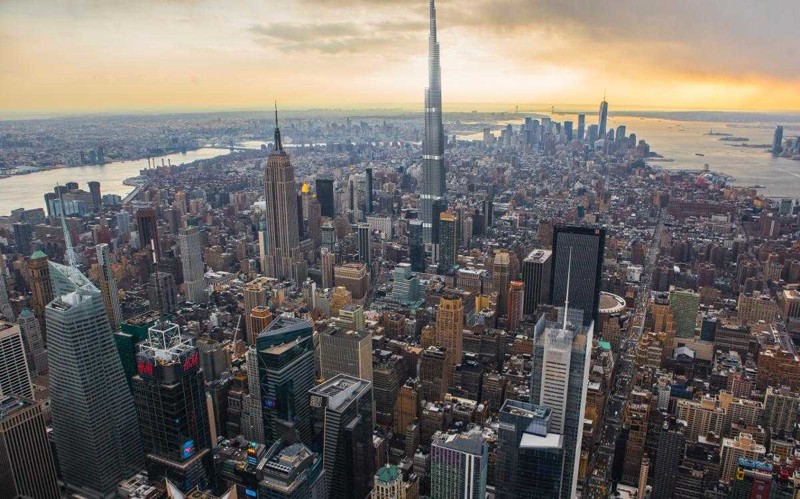 Небоскреб «Бурдж-Халифа», носящий звание самого высокого сооружения в мире, будет казаться «белой вороной» даже в городе небоскребов Нью-Йорке