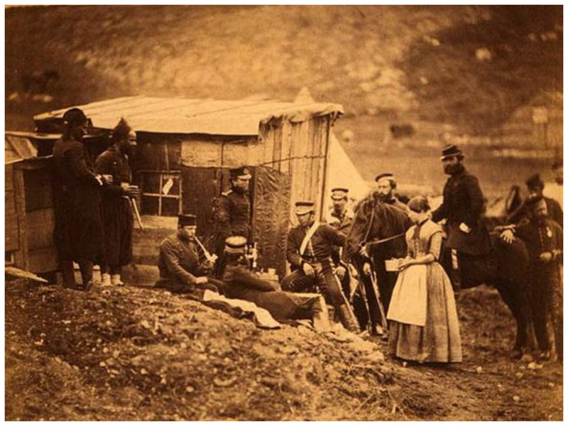 Крымская война, 1855 год. «Лагерь 4-го драгуна, праздничная вечеринка, французы и англичане. 