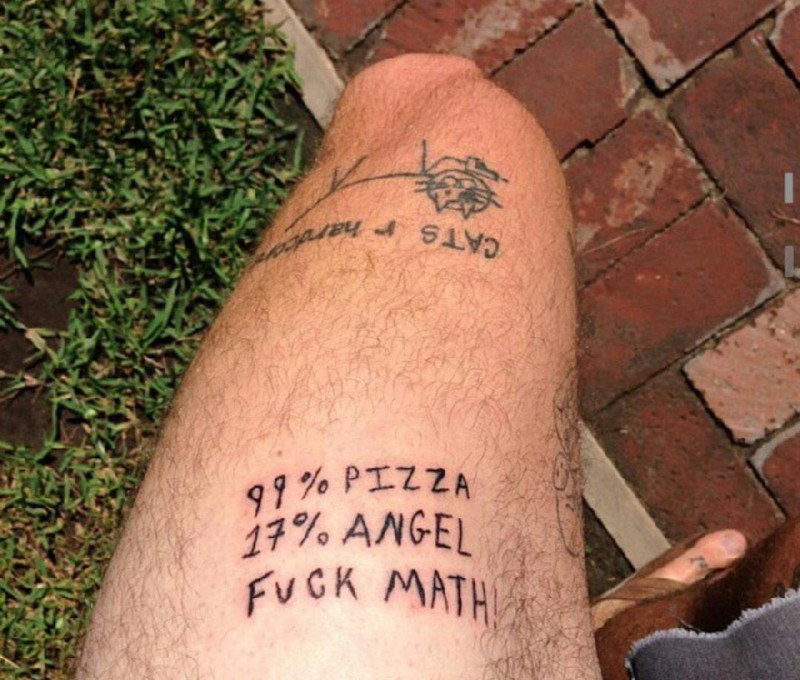 2. "На 99% пицца, на 17% ангел. К черту математику"