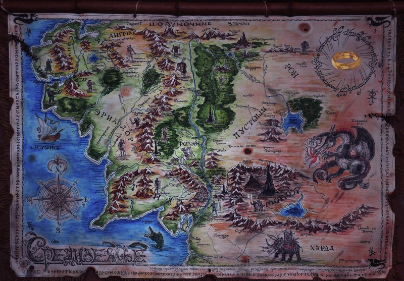Вселенная Толкина - карты Средиземья