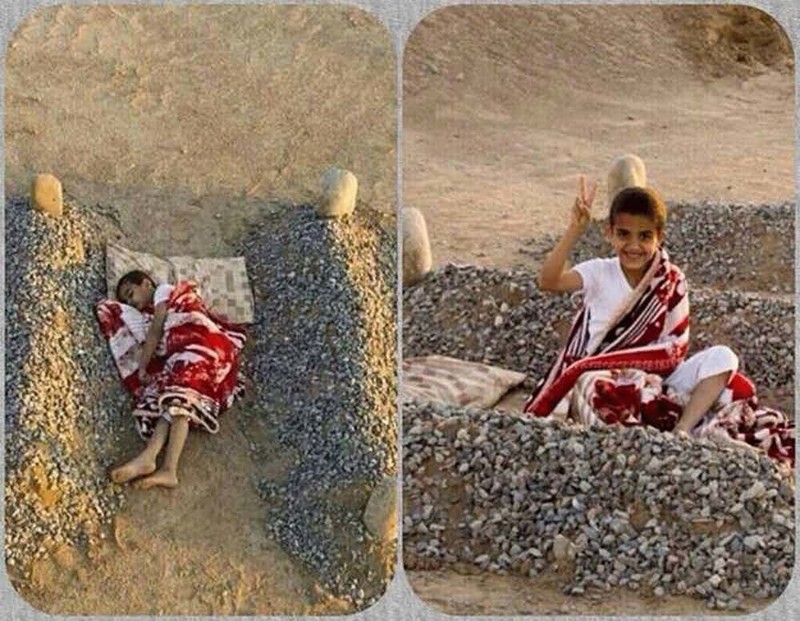 Сирийский сирота у родительских могил