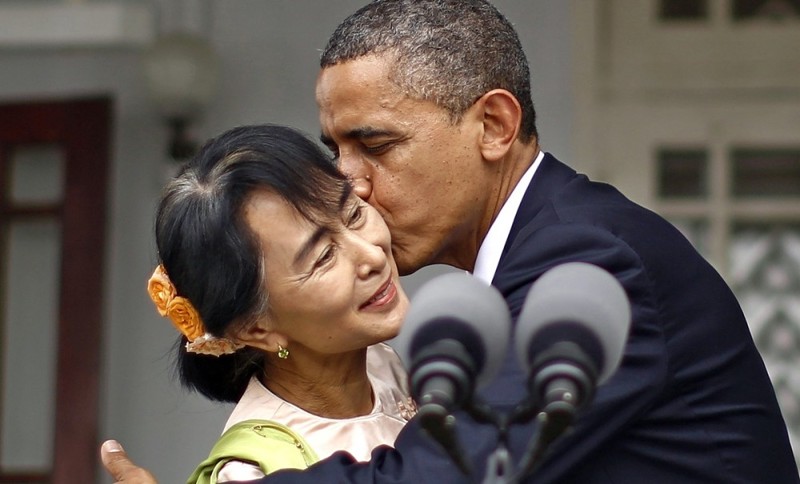 Барак Обама и лидер Мьянмы Аун Сан Су Чжи