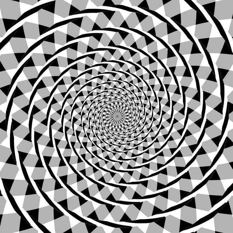 6. Спираль? Круги! Эта иллюзия известна как "ложная спираль". Проведите курсором по одному из завитков - и поймете, что на самом деле перед вами окружности.