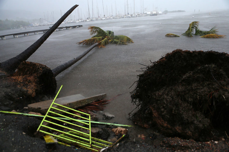 Гавань города Фахардо, Пуэрто-Рико, после прохождения урагана Ирма