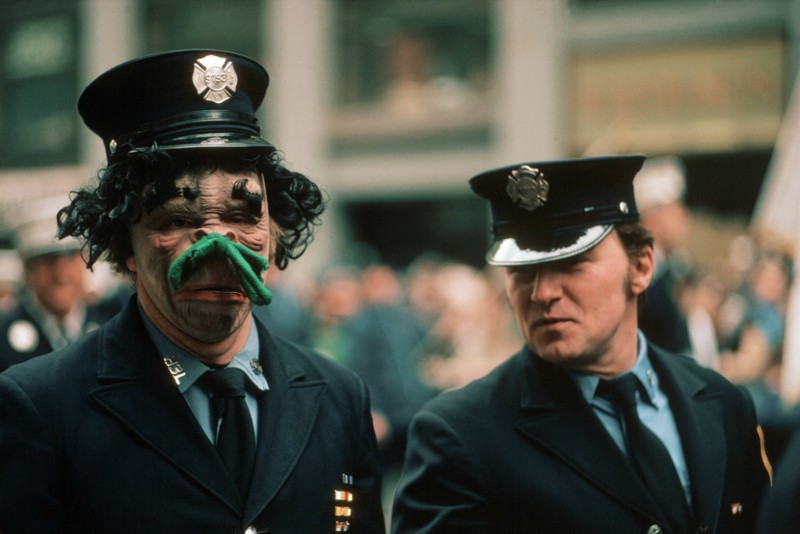 Полиция Нью-Йорка на параде в день Святого Патрика.