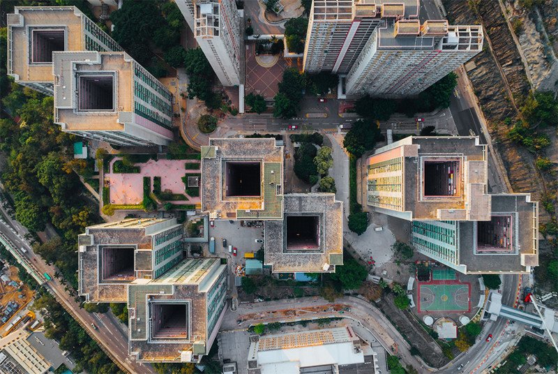 Спальные районы Гонконга с высоты птичьего полета