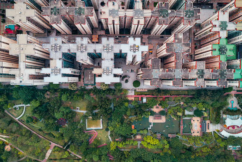 Спальные районы Гонконга с высоты птичьего полета