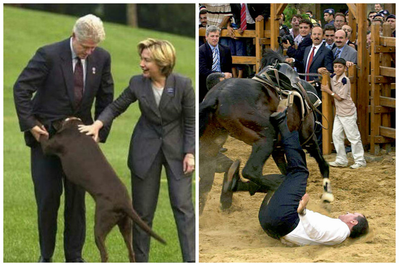 А вот Бил Клинтон и Президент Турции Эрдоган, упавший с лошади