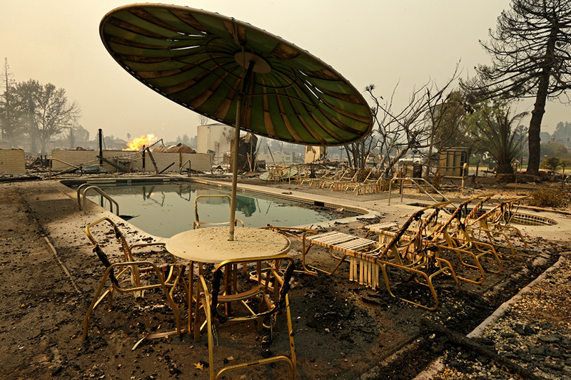 Сгоревший город в Калифорнии