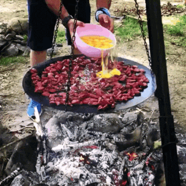 Яичница на костре