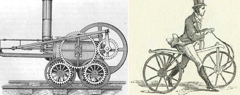 5. Велосипед был изобретен на 21 год позже паровоза!