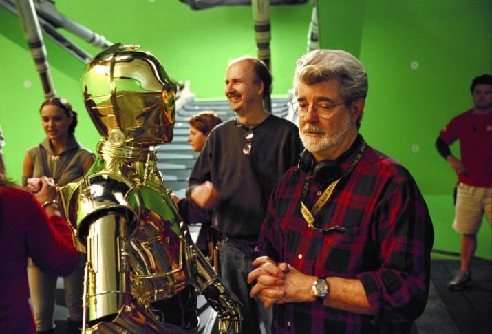29. Джордж Лукас и Энтони Дэниелс (C-3PO) - "Звёздные войны. Эпизод III: Месть ситхов"