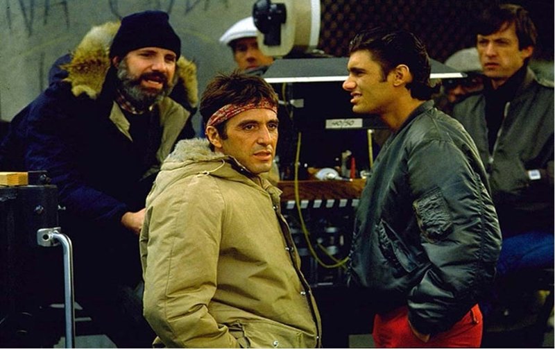 Аль Пачино и Брайн Де Пальма на съемках фильма «Лицо со шрамом».