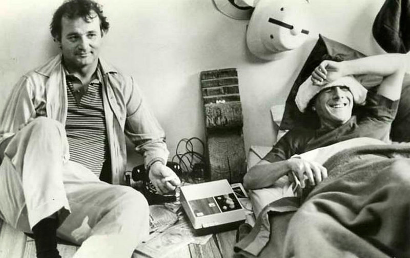 Билл Мюррей и Дастин Хоффман на съемках фильма "Тутси", 1982 год