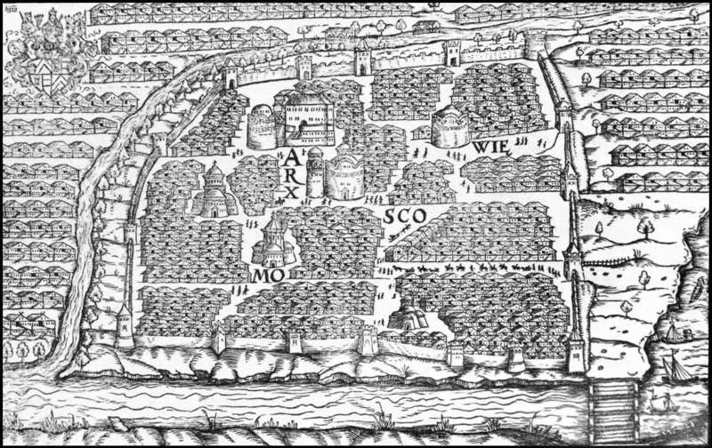 Предположительно план Москвы XVI века (так называемый План Герберштейна (1597 г.)