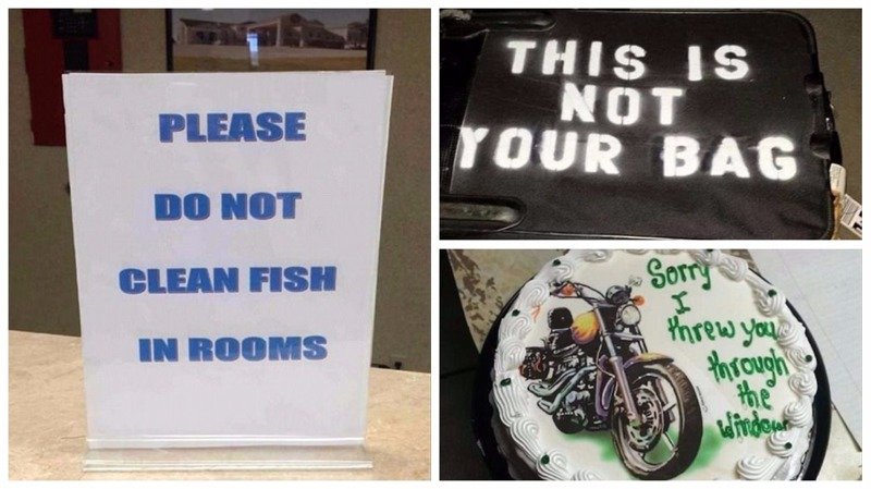 "Рыбу в номере не чистить": подборка забавных объявлений и надписей