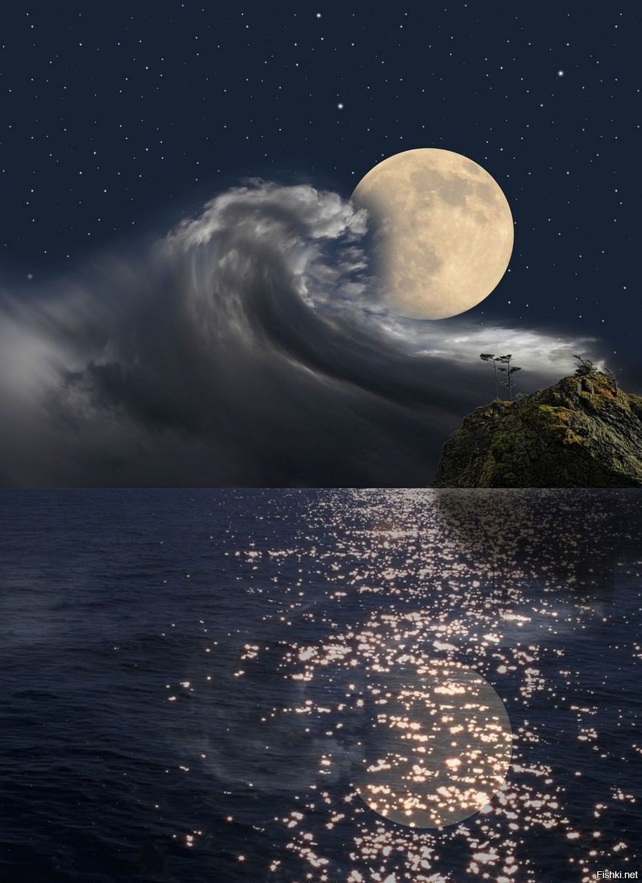 Сон луна большая. Лунная Соната. Лунный пейзаж. Прекрасная ночь. Лунная ночь.