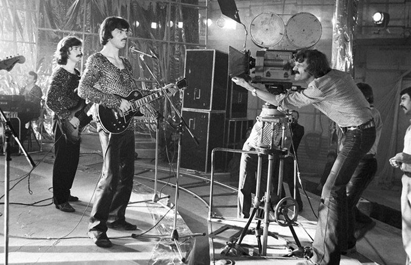 Михаил Боярский и группа «Машина Времени» на съемках кинофильма «Душа». 1981 год.