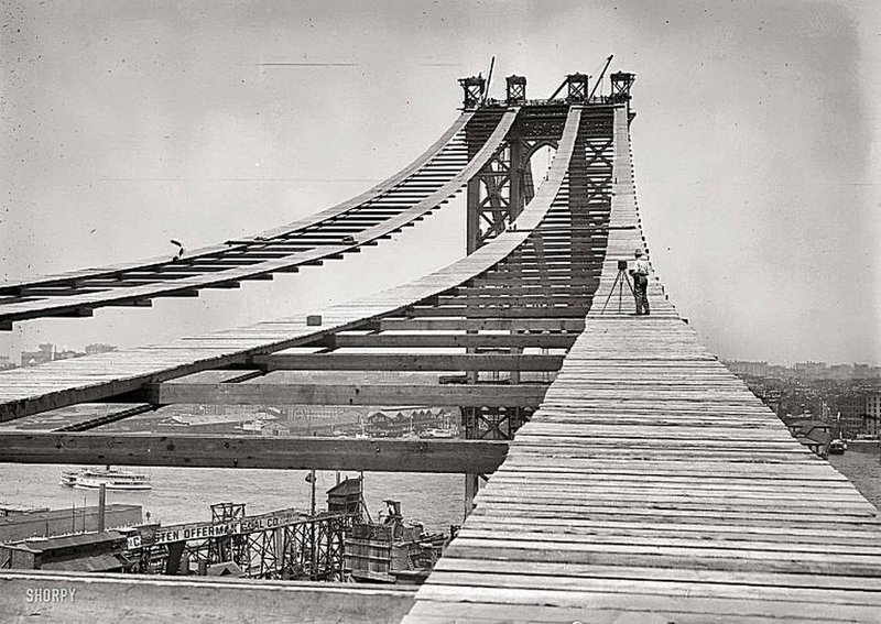 Строительство Манхэттенского моста. 1908