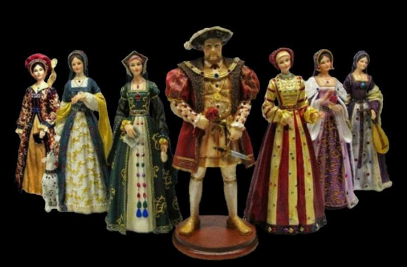 Генрих VIII и шесть его жён - фарфоровые куклы (Великобритания)