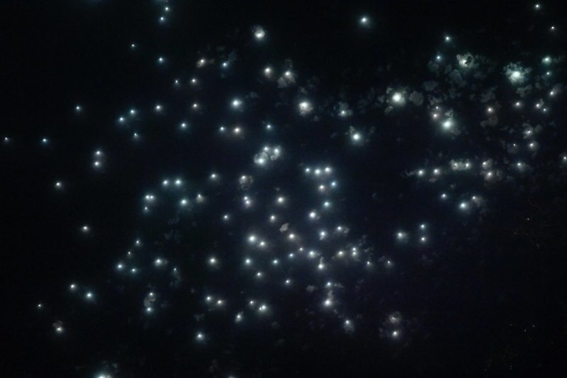 Сквозь облака ночью могут сиять не только звезды, но и рыбацкие корабли около Японии =)))