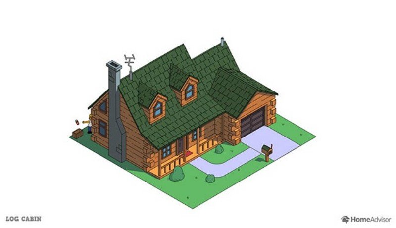 3. Log Cabin ("бревенчатый домик") или деревенский стиль