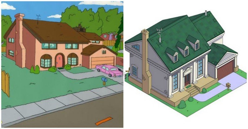 Эксперимент: как бы выглядел дом Симпсонов в 8 архитектурных стилях